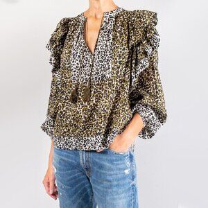 Ulla Johnson "Carissa" Leopard Top, size 4 (fits 4-6)